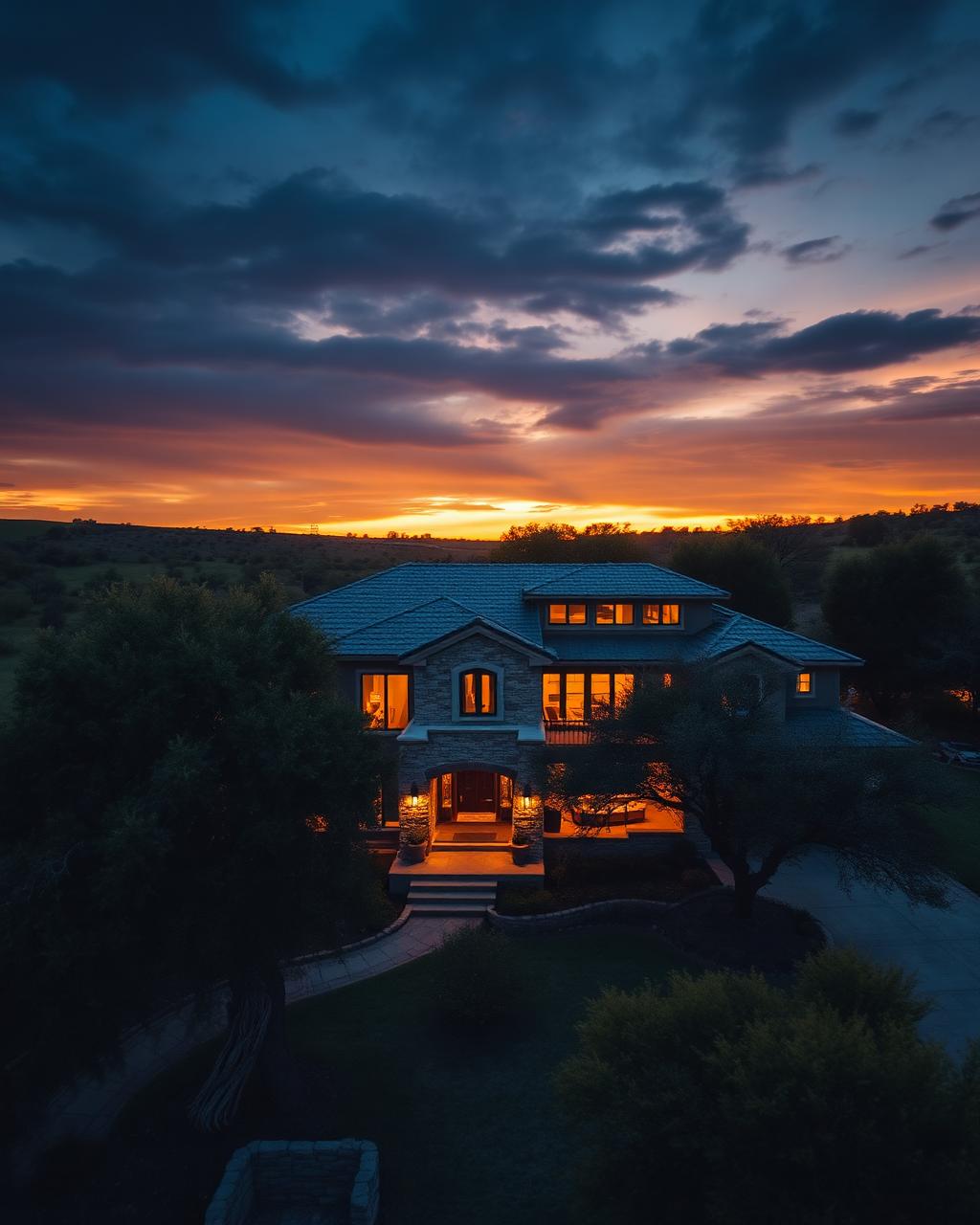 Texas Hill Country income-producing property at sunset